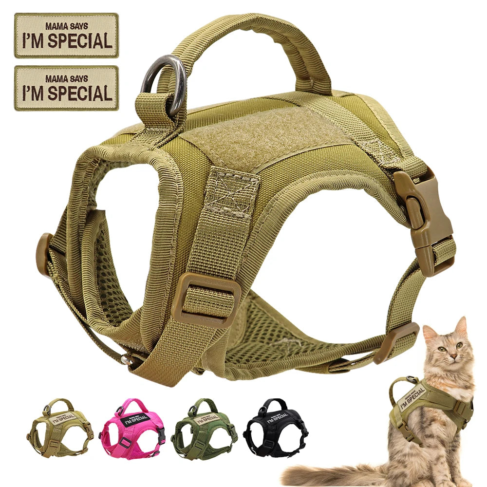Arnés Táctico Militar Ajustable para Perros y Gatos – Máximo Confort, Seguridad y Control