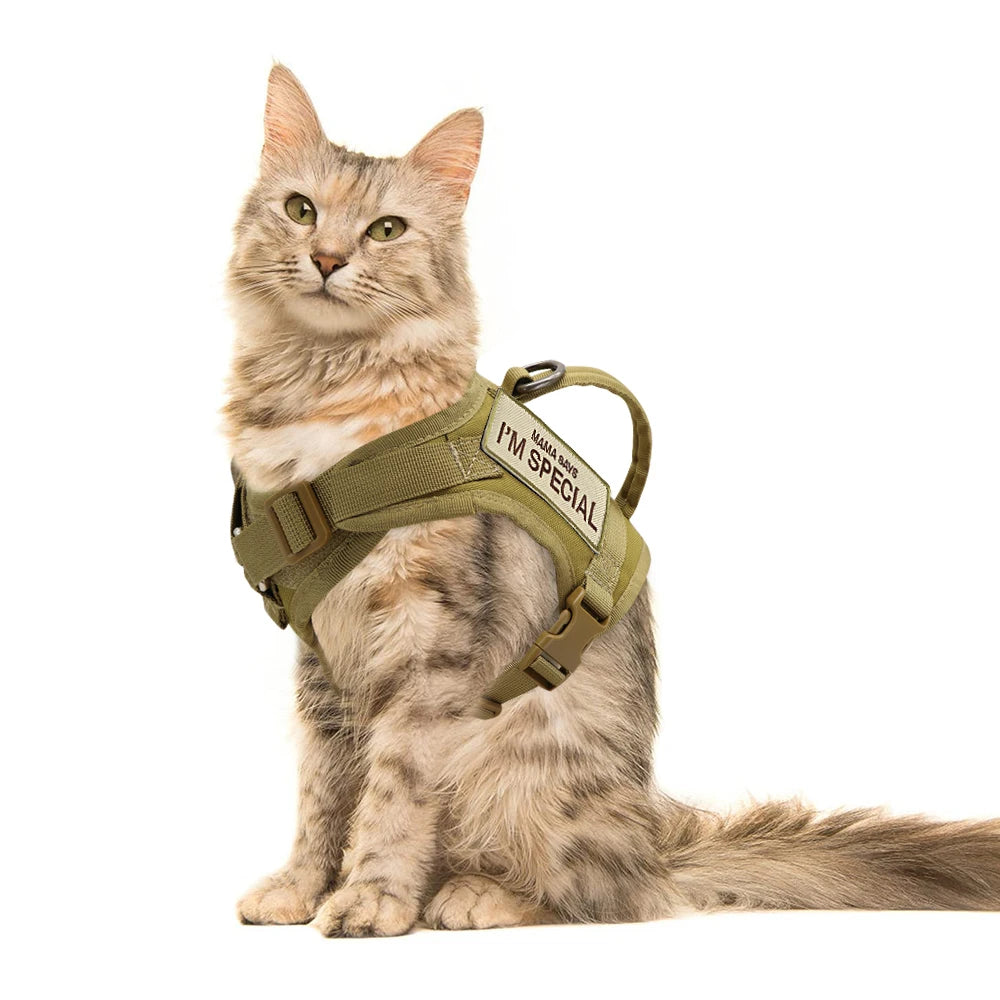 Arnés Táctico Militar Ajustable para Perros y Gatos – Máximo Confort, Seguridad y Control
