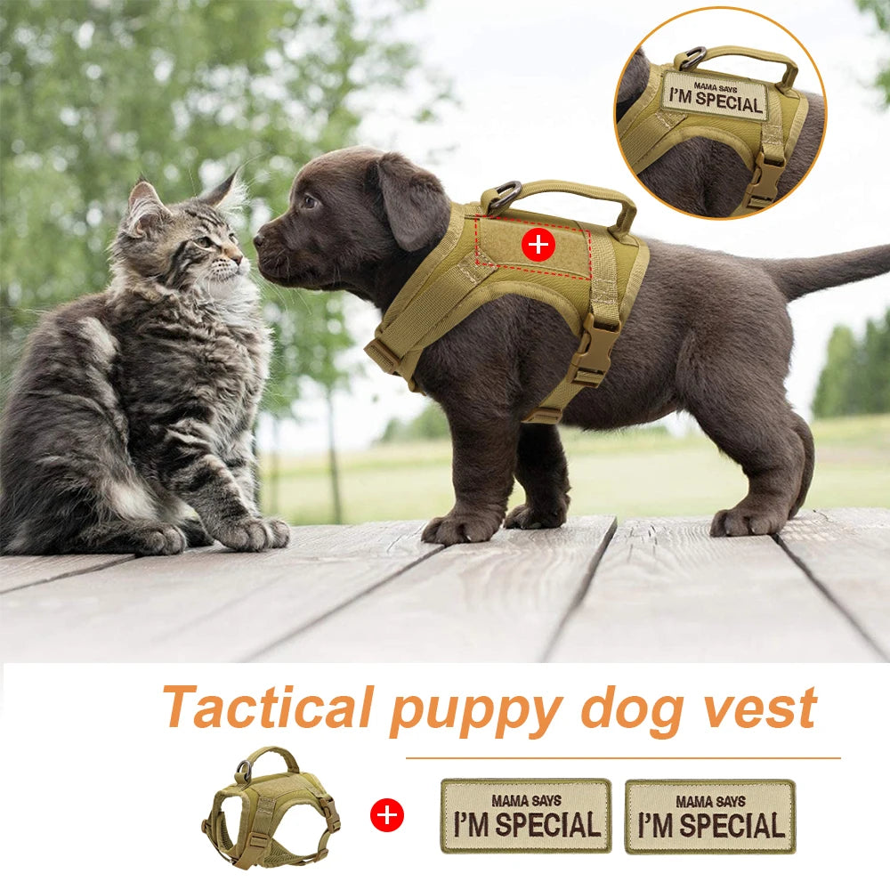 Arnés Táctico Militar Ajustable para Perros y Gatos – Máximo Confort, Seguridad y Control