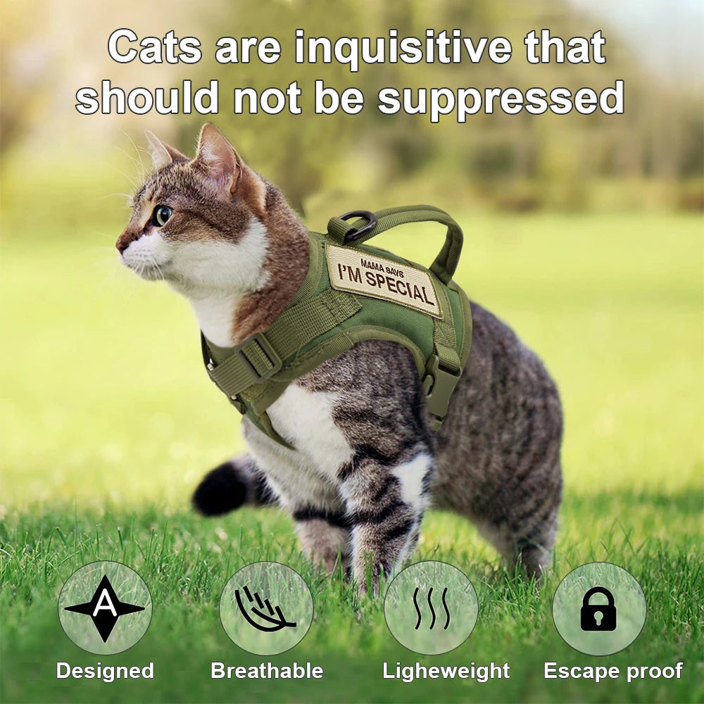 Arnés Táctico Militar Ajustable para Perros y Gatos – Máximo Confort, Seguridad y Control